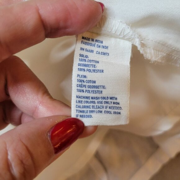 American Eagle Outfitters Ivory Color Skater Dress with Chiffon Eyelet - Picture 12 of 13